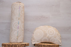 2er-Set Kissenbezug - Bolster & Halbmond- oder Meditationskissen (rund) "Balanced Feeling"