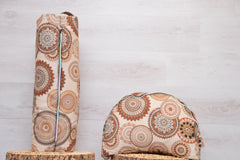 2er-Set Kissenbezug - Bolster & Halbmond- oder Meditationskissen (rund) "Harmony"