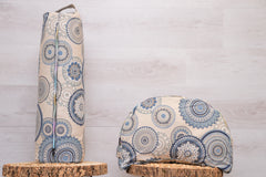 2er-Set Kissenbezug - Bolster & Halbmond- oder Meditationskissen (rund) "Deep Blue"