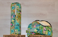 2er-Set Kissenbezug - Bolster & Halbmond- oder Meditationskissen (rund) "Ganesha"