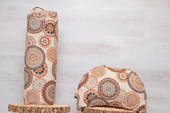 2er-Set Yogakissen (halbmond/rund) & Bolster mit Bio Dinkelspelzen "Harmony"