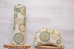 2er-Set Yogakissen (halbmond/rund)mit Bio Dinkelspelzen "Green Bliss"