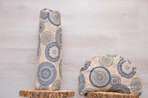 2er-Set Yogakissen (halbmond/rund) & Bolster mit Bio Dinkelspelzen "Deep Blue"