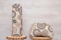 2er-Set Yogakissen (halbmond/rund) mit Bio Dinkelspelzen "Black Zen"