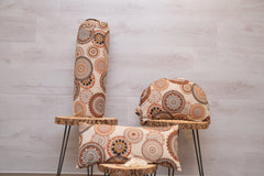 3er-Set Yogakissen (halbmond/rund), Bolster mit Bio Dinkelspelzen & Knieschoner mit Kapokwolle, Mandalamuster "Harmony"