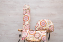 3er-Set Yogakissen (halbmond/rund), Bolster mit Bio Dinkelspelzen & Knieschoner mit Kapokwolle, Mandalamuster "Relaxation"