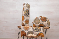 3er-Set Yogakissen (halbmond/rund), Bolster mit Bio Dinkelspelzen & Knieschoner mit Kapokwolle, Mandalamuster "Wild Thing"