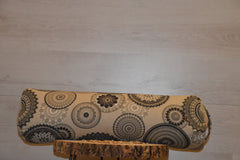 Yoga Bolster mit Bio Dinkelspelzen , mit Mandalamuster "Black Zen"