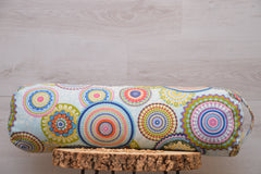 2er-Set Yogakissen (halbmond/rund) & Bolster aus Baumwolle mit Mandalamuster "Sky Blue"