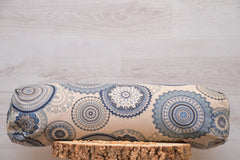 2er-Set Yogakissen (halbmond/rund) & Bolster mit Bio Dinkelspelzen "Deep Blue"