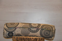 Yoga Bolster mit Bio Dinkelspelzen , mit Mandalamuster "Black Zen"