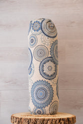 Yoga Bolster mit Bio Dinkelspelzen , mit Mandalamuster "Deep Blue"