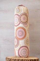 Yoga Bolster mit Bio Dinkelspelzen , mit Mandalamuster "Relaxation"