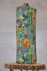 3er-Set Yogakissen (halbmond/rund), Bolster mit Bio Dinkelspelzen & Knieschoner mit Kapokwolle , Baumwollstoff "Ganesha"