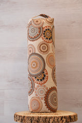 3er-Set Yogakissen (halbmond/rund), Bolster mit Bio Dinkelspelzen & Knieschoner mit Kapokwolle, Mandalamuster "Harmony"