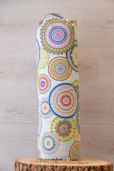 Yoga Bolster mit Bio Dinkelspelzen, mit Mandalamuster "Sky Blue"