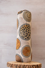 3er-Set Yogakissen (halbmond/rund), Bolster mit Bio Dinkelspelzen & Knieschoner mit Kapokwolle, Mandalamuster "Wild Thing"