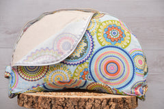 2er-Set Kissenbezug - Bolster & Halbmond- oder Meditationskissen (rund) "Sky Blue"