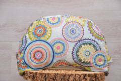 2er-Set Yogakissen (halbmond/rund) & Bolster aus Baumwolle mit Mandalamuster "Sky Blue"