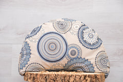 2er-Set Yogakissen (halbmond/rund) & Bolster mit Bio Dinkelspelzen "Deep Blue"