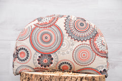 2er-Set Yogakissen (halbmond/rund) & Bolster mit Bio Dinkelpelzen "Fire Blossom"