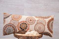 3er-Set Yogakissen (halbmond/rund), Bolster mit Bio Dinkelspelzen & Knieschoner mit Kapokwolle, Mandalamuster "Harmony"