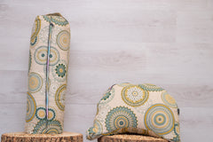 2er-Set Kissenbezug - Bolster & Halbmond- oder Meditationskissen (rund) "Green Bliss"
